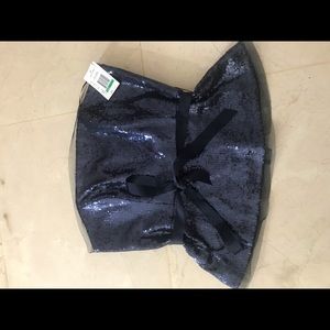 Navy blue strapless top with sequins
